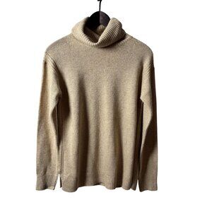 J. Crew casual Womens Small Cozy Beige Wool Blend Turtleneck Sweater classic